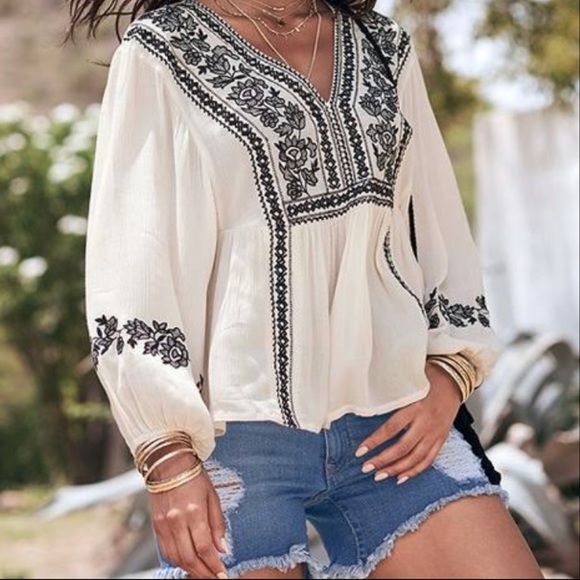 ABERCROMBIE & FITCH BOHO BLOUSE - Picture 2 of 11